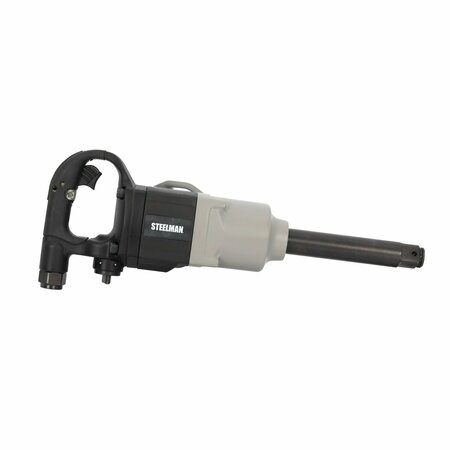 STEELMAN 1'' Drive Heavy-Duty 2000 ft-lb Twin Hammer Impact Wrench with 6'' Anvil, Black and Gray 61223